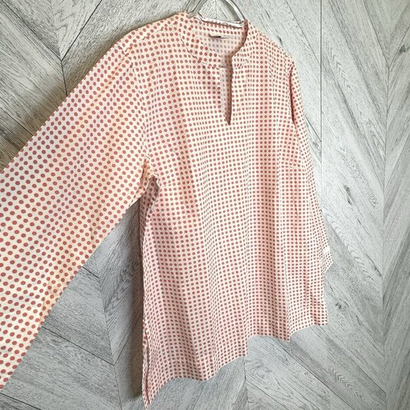 Brooks Brothers Pajama Set Womens Size Large Popover 2 Piece Polka Dot Cotton - Picture 6 of 7